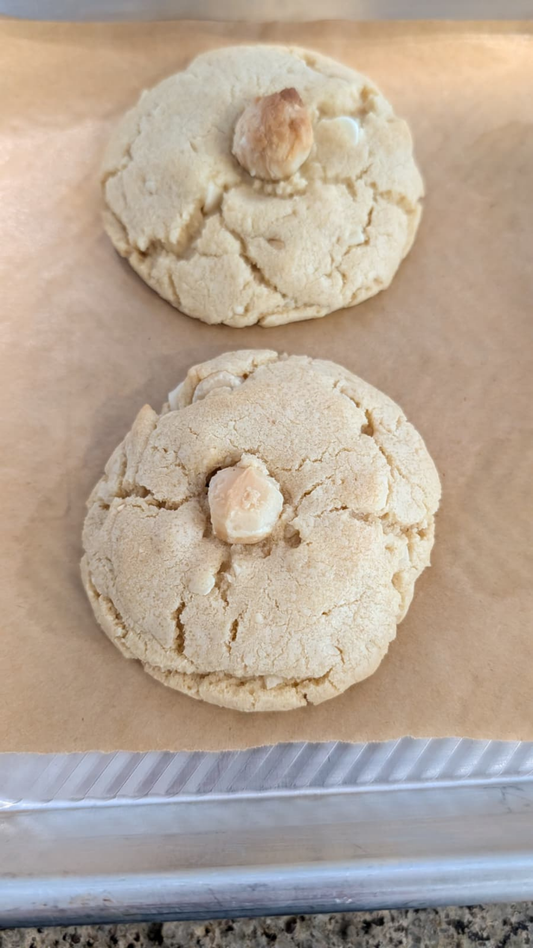 White Chocolate Macadamia Sourdough Cookies